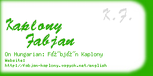 kaplony fabjan business card